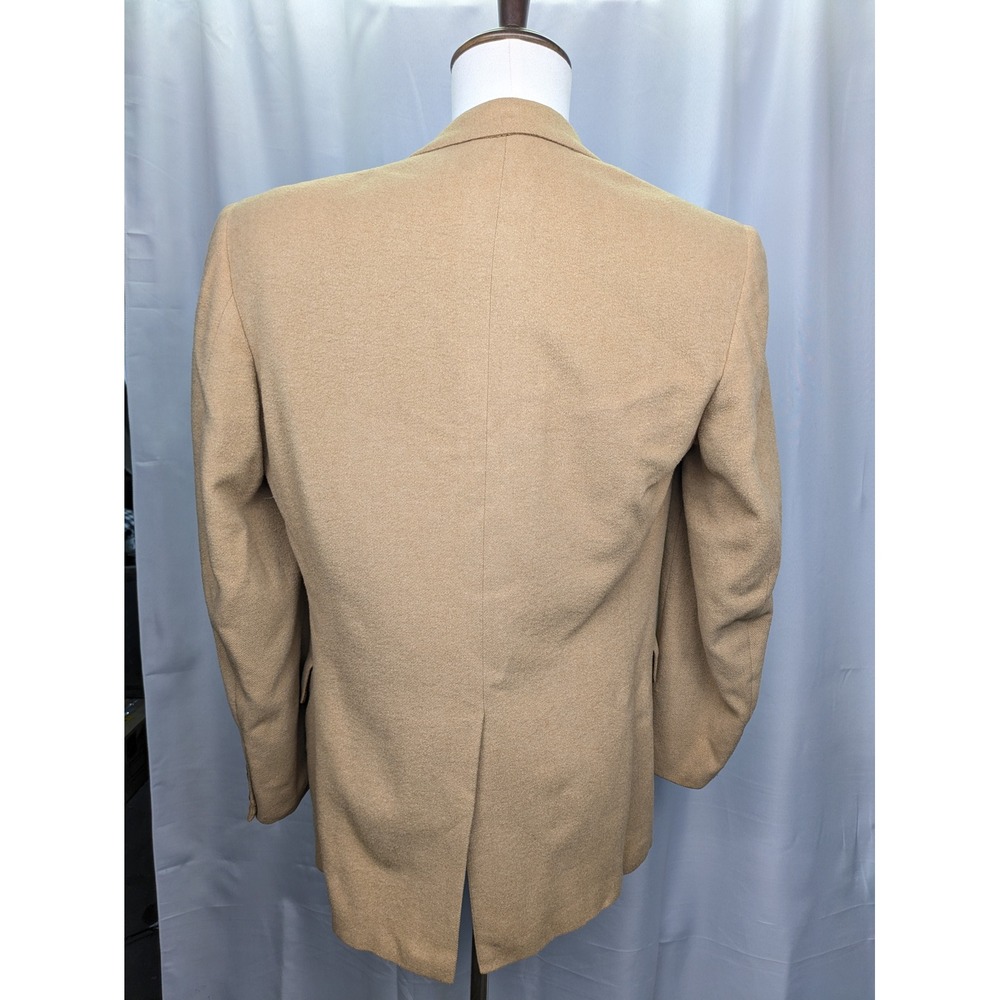 Oxxford Clothes Barneys NY Pure Camel Hair Blazer Tan Mens 38 40 Exmoor VTG FLAW - Picture 12 of 16